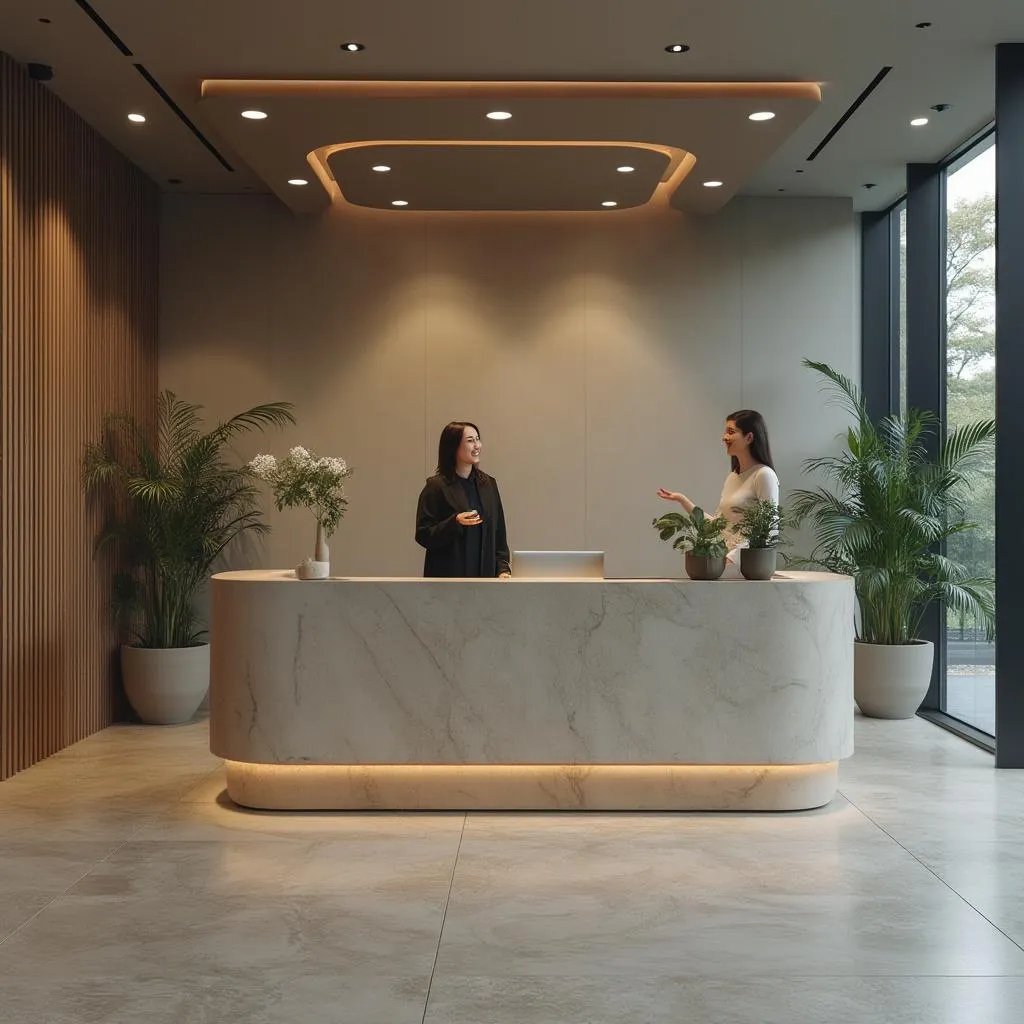 Warm welcome at reception area