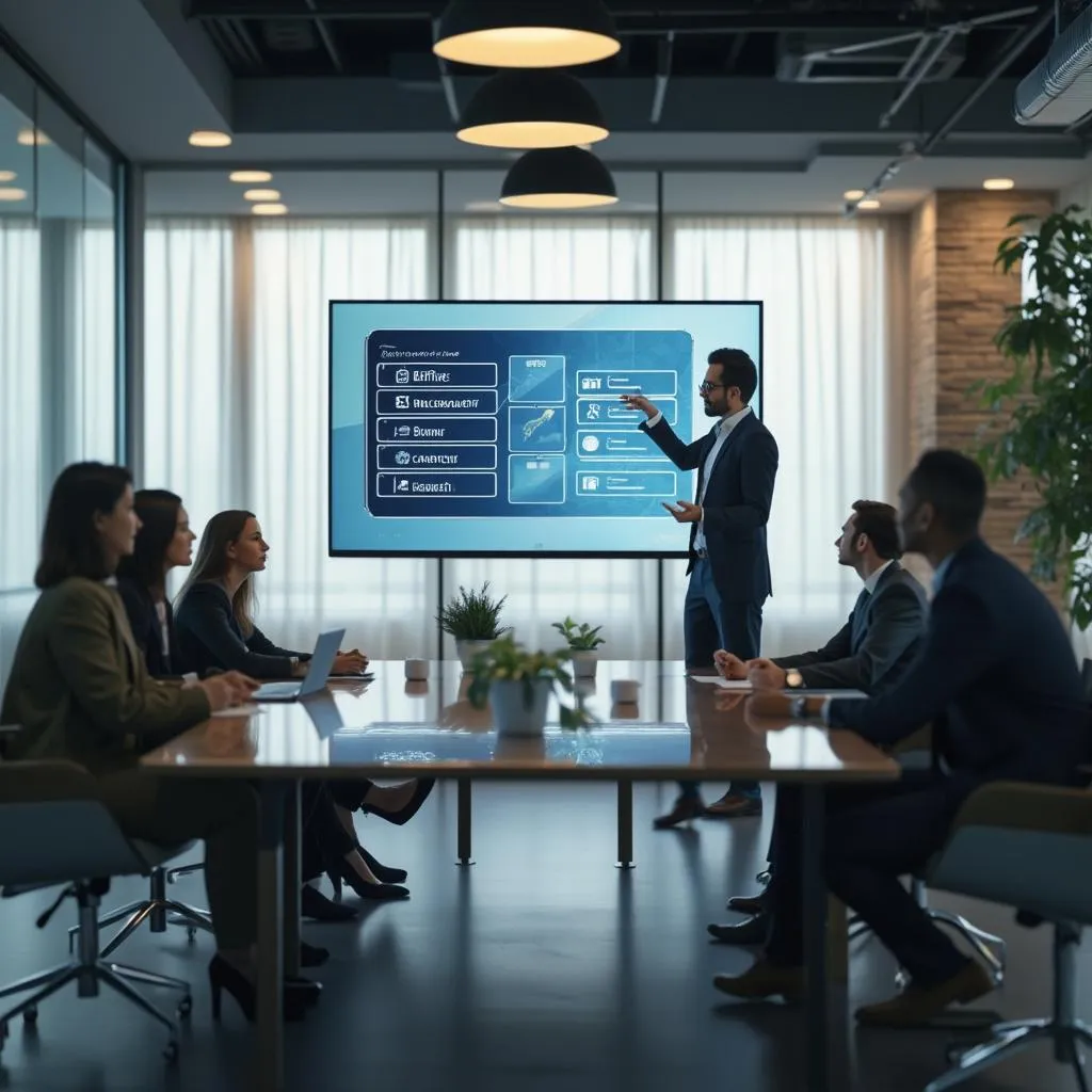Consultant presenting solutions